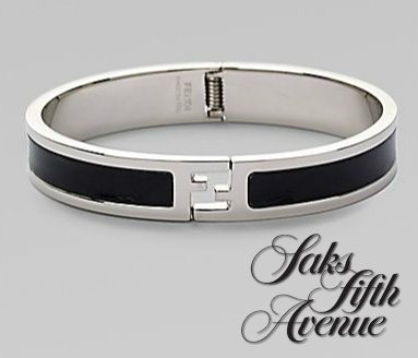Sacs Fitth Ave - Fendi Metal and Leather Bracelet